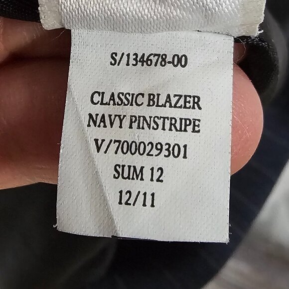 Gap Navy Blazer Single Breasted Blue Pinstriped Preppy Collegiate Office 20 - Picture 10 of 11